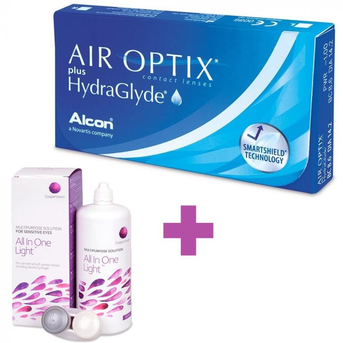 Air Optix Plus HydraGlyde + Solution Cooper Vision All In One Light 360 ml 